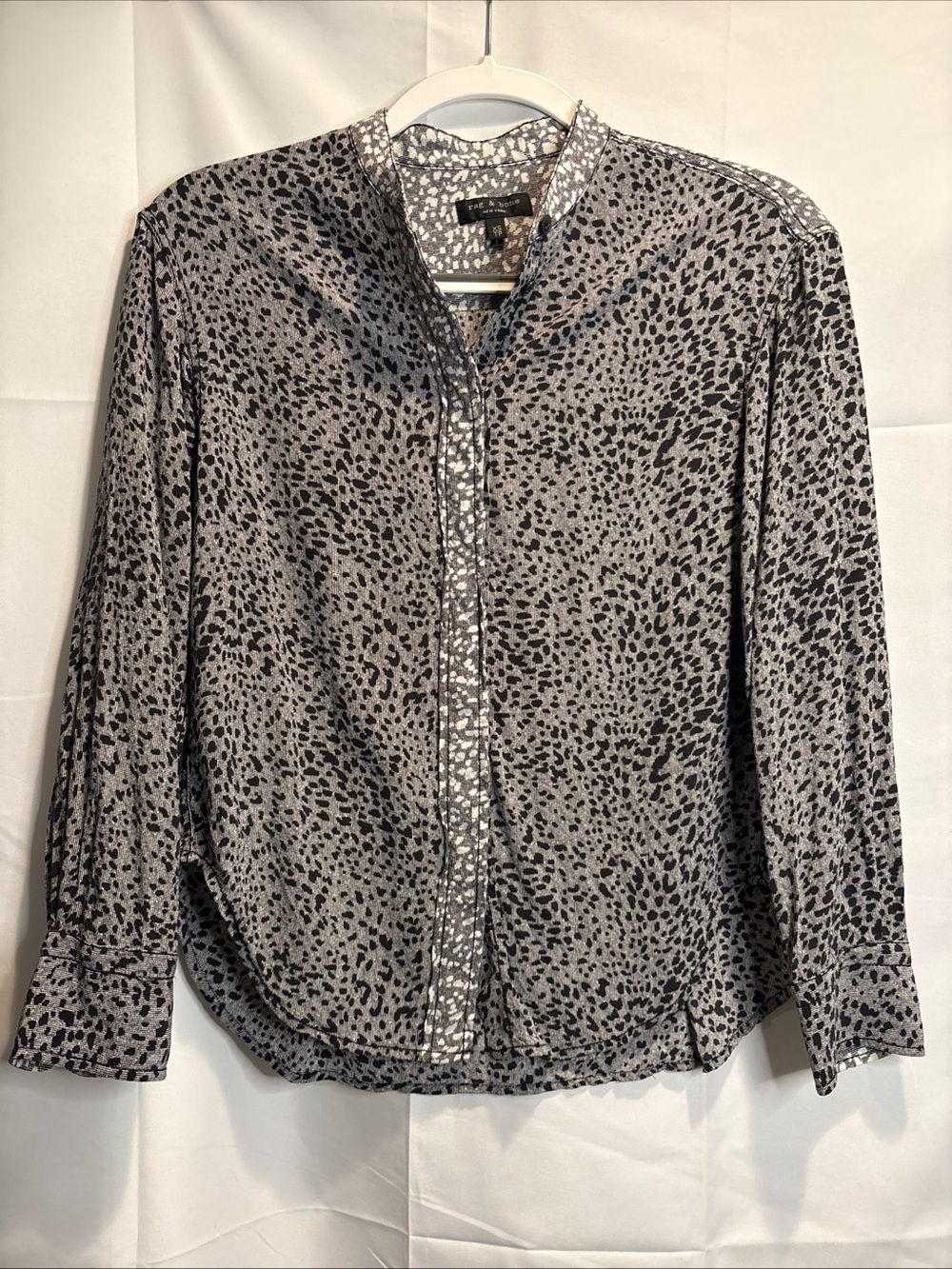 rag & bone Black and White Spot Print Blouse